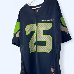 Navy and green Seattle Seahawks Sherman jersey #NFL 10/12